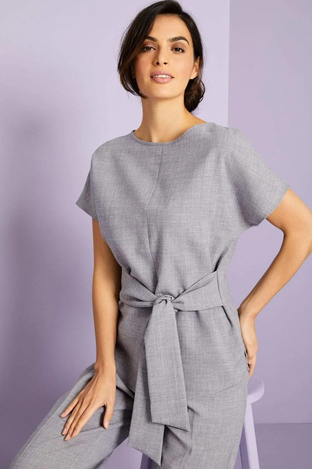 Linen Blend Tie Tunic