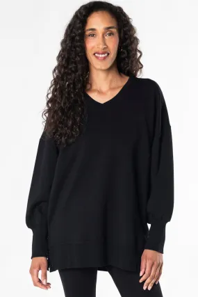 Lynn Side-Snap Bamboo Tunic - Black