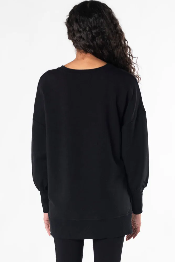 Lynn Side-Snap Bamboo Tunic - Black