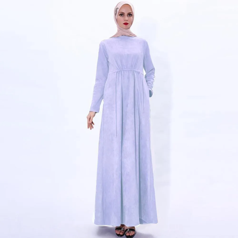 MA007 Suede Winter Abaya With Pockets