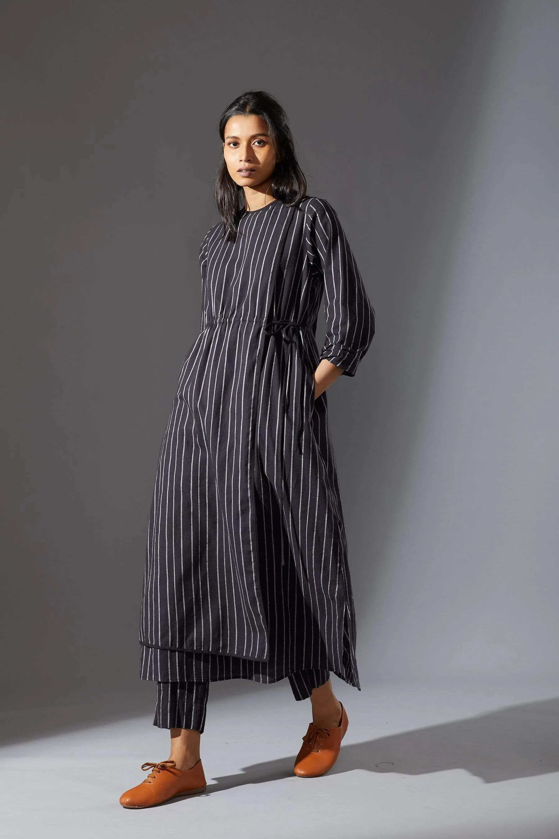 Mati Black Overlap Tunic