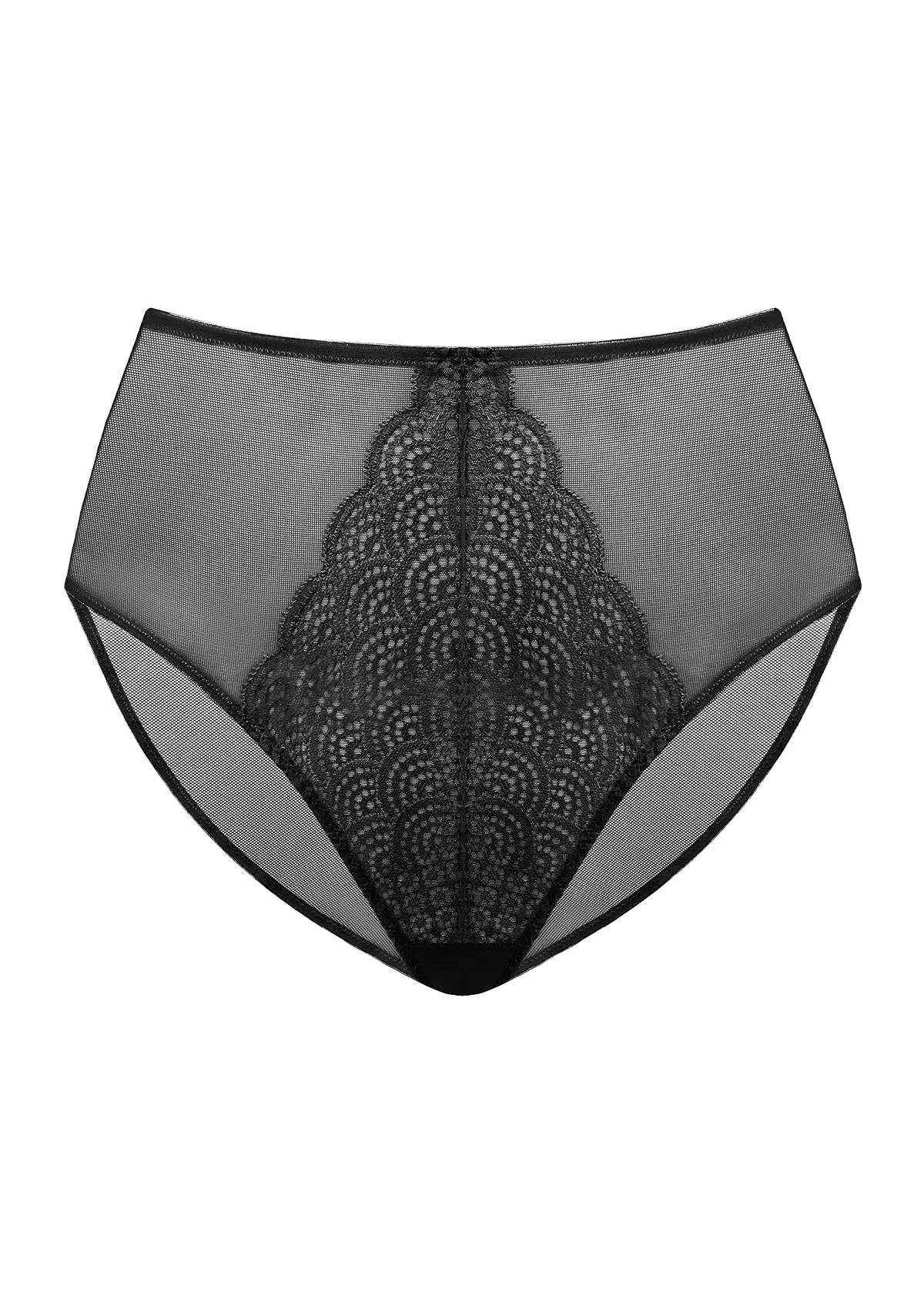 Mermaid High-Rise Black Lace Brief Underwear