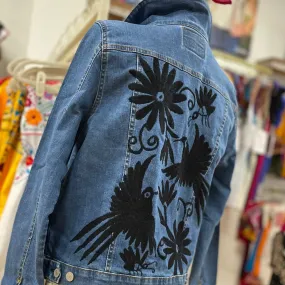 Mexican Embroidered Denim Jacket - Otomi