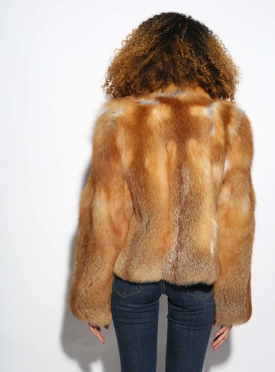 Natural Red Fox Fur Jacket