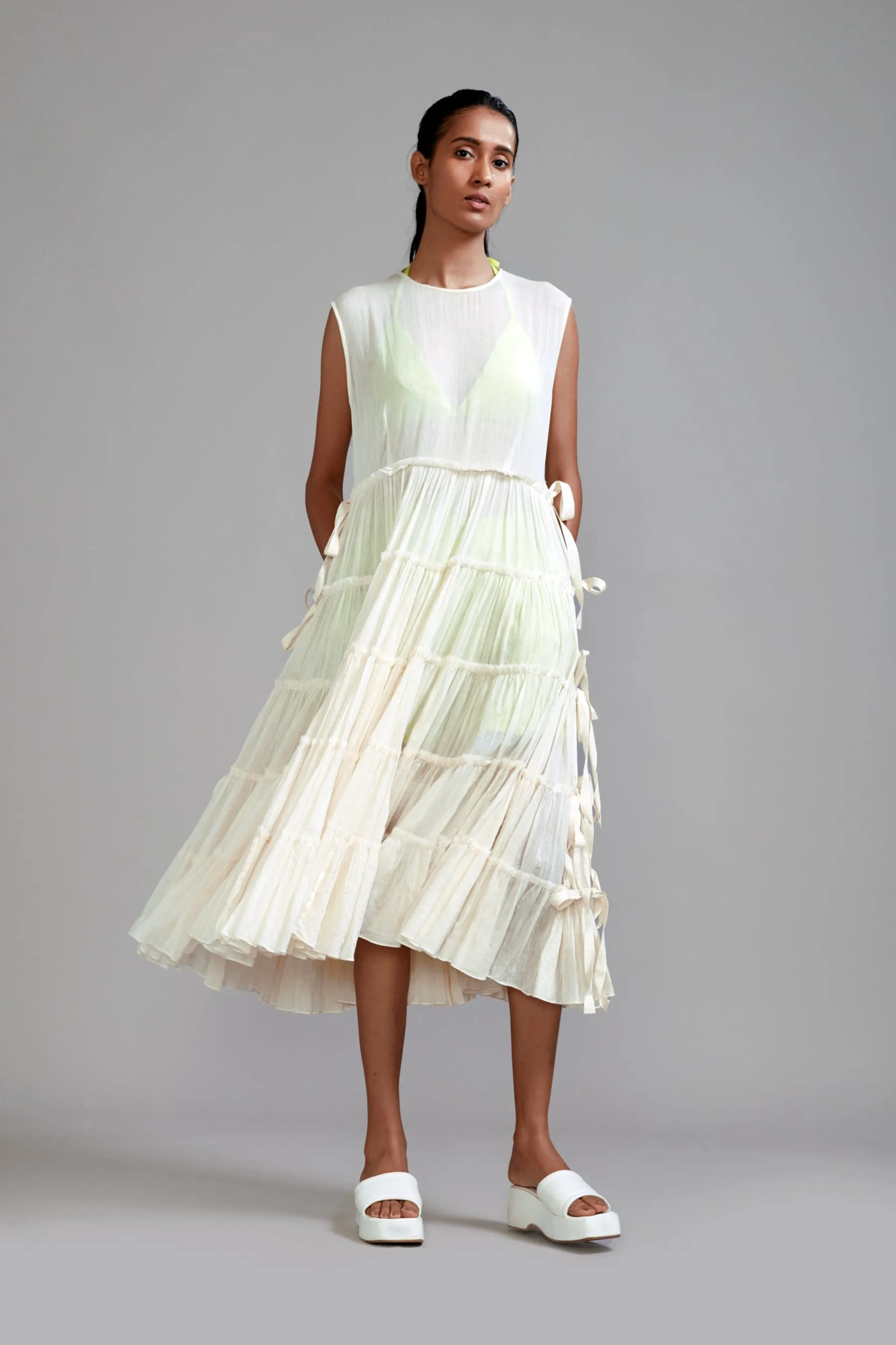 Off-White Tiered Tie Tunic