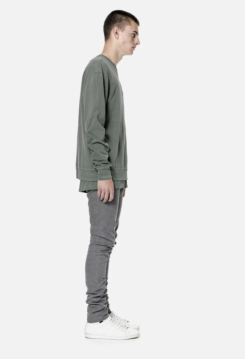 Oversized Crewneck Pullover / Olive