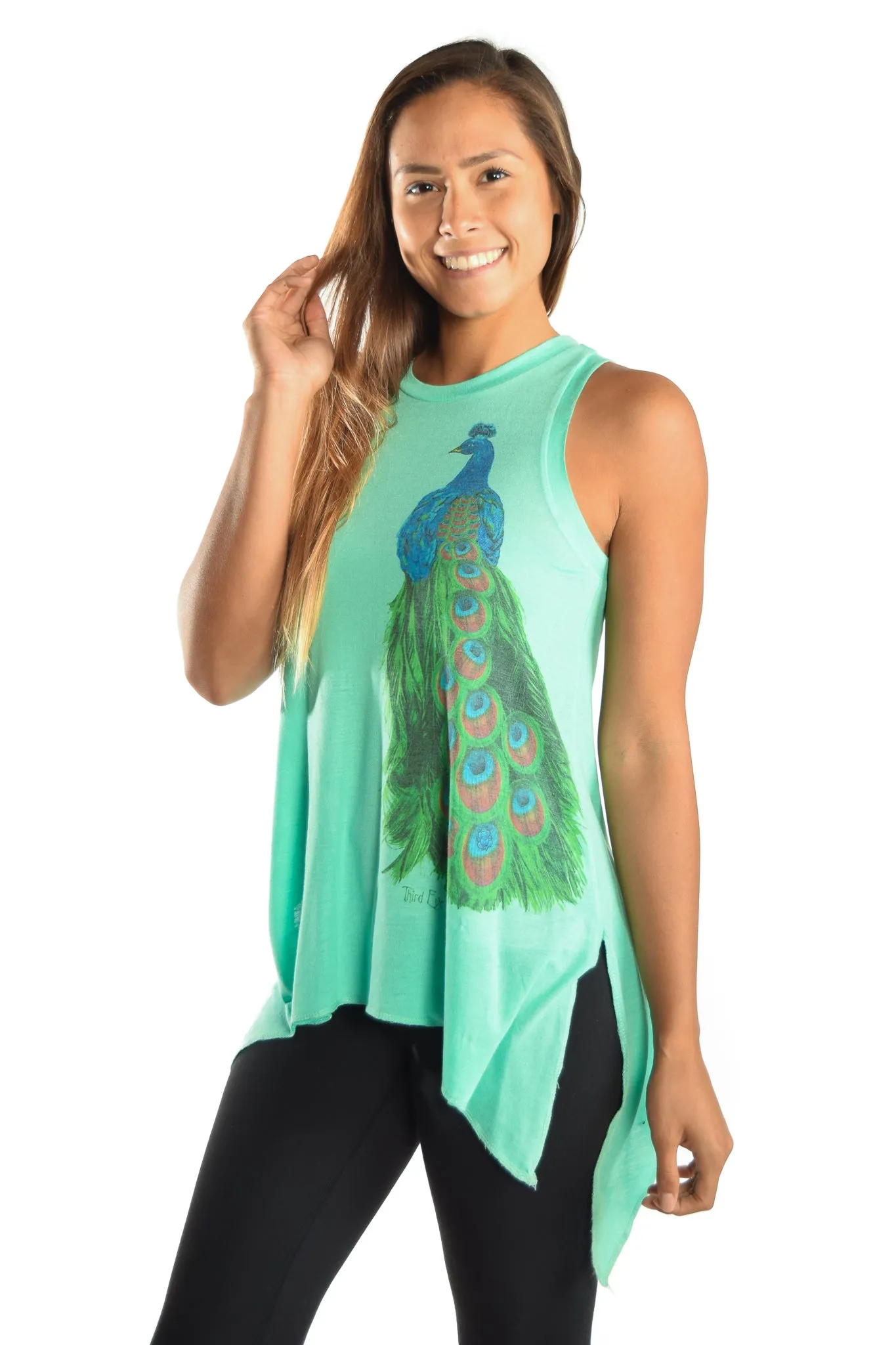 Peacock on Sharkbite Tunic Tee