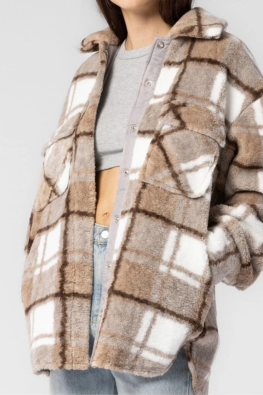 Plaid Teddy Jacket