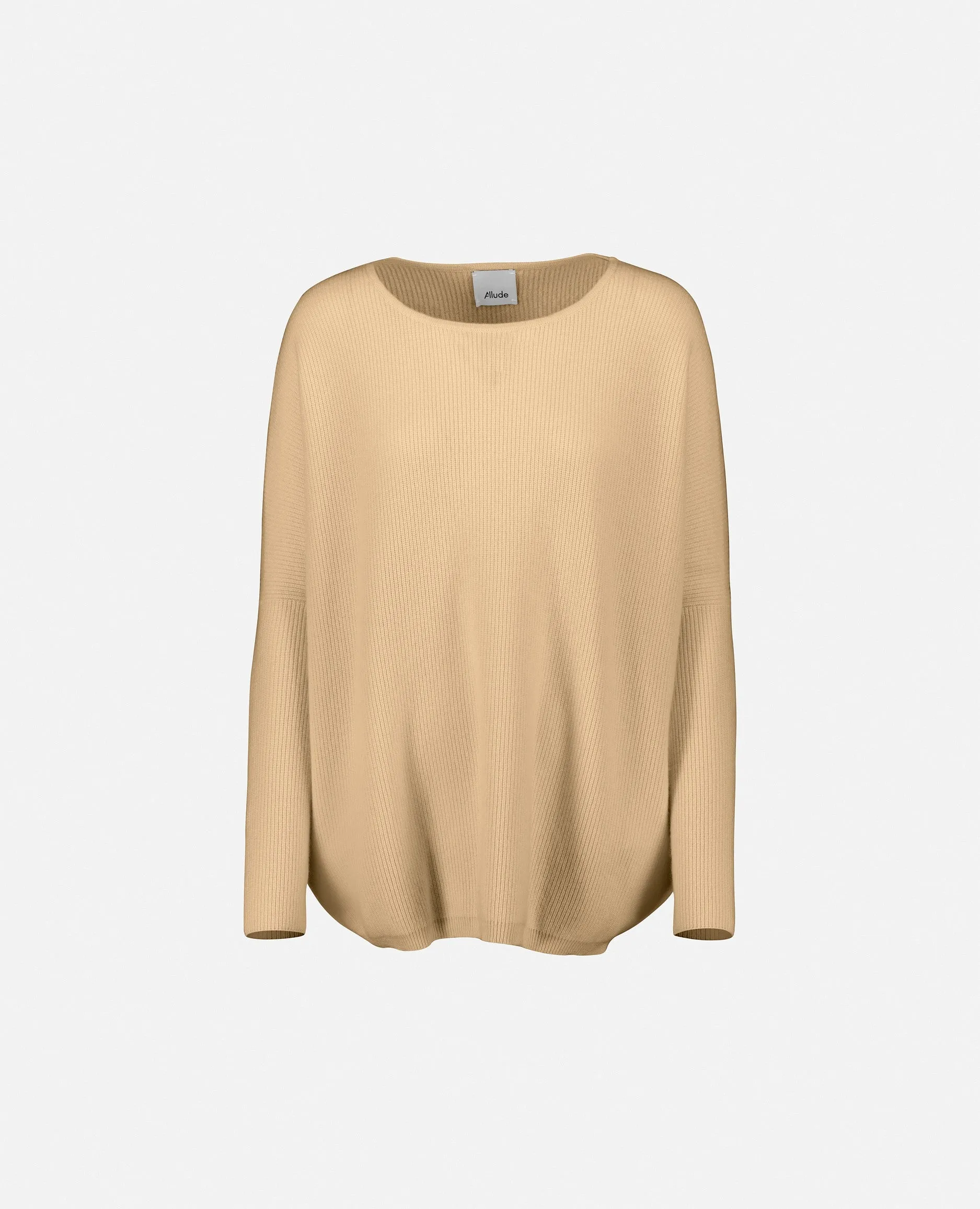 Pullover aus Cashmere in Beige - Lockerer Schnitt