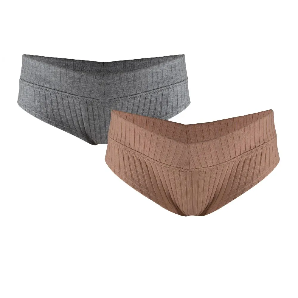 Ribbed Hipster Cotton Blend Brief 2 Pack Underwear