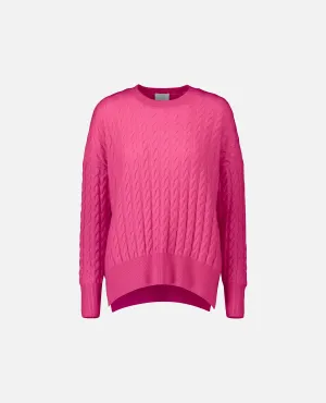 Rundhals Pullover aus Cashmere in Rose