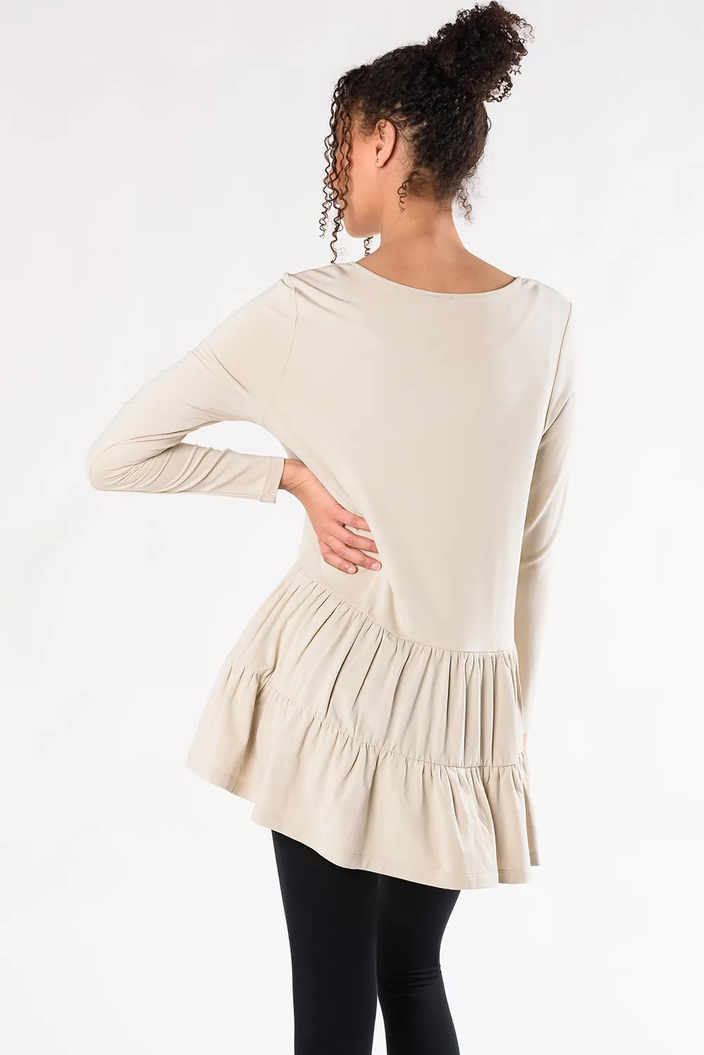 Sadie Tiered Bamboo Tunic - Stone