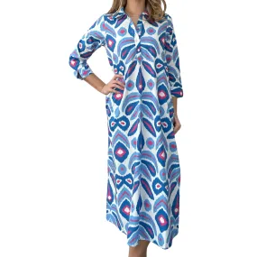 Sara Long Tunic - Ikat Pink/Blue