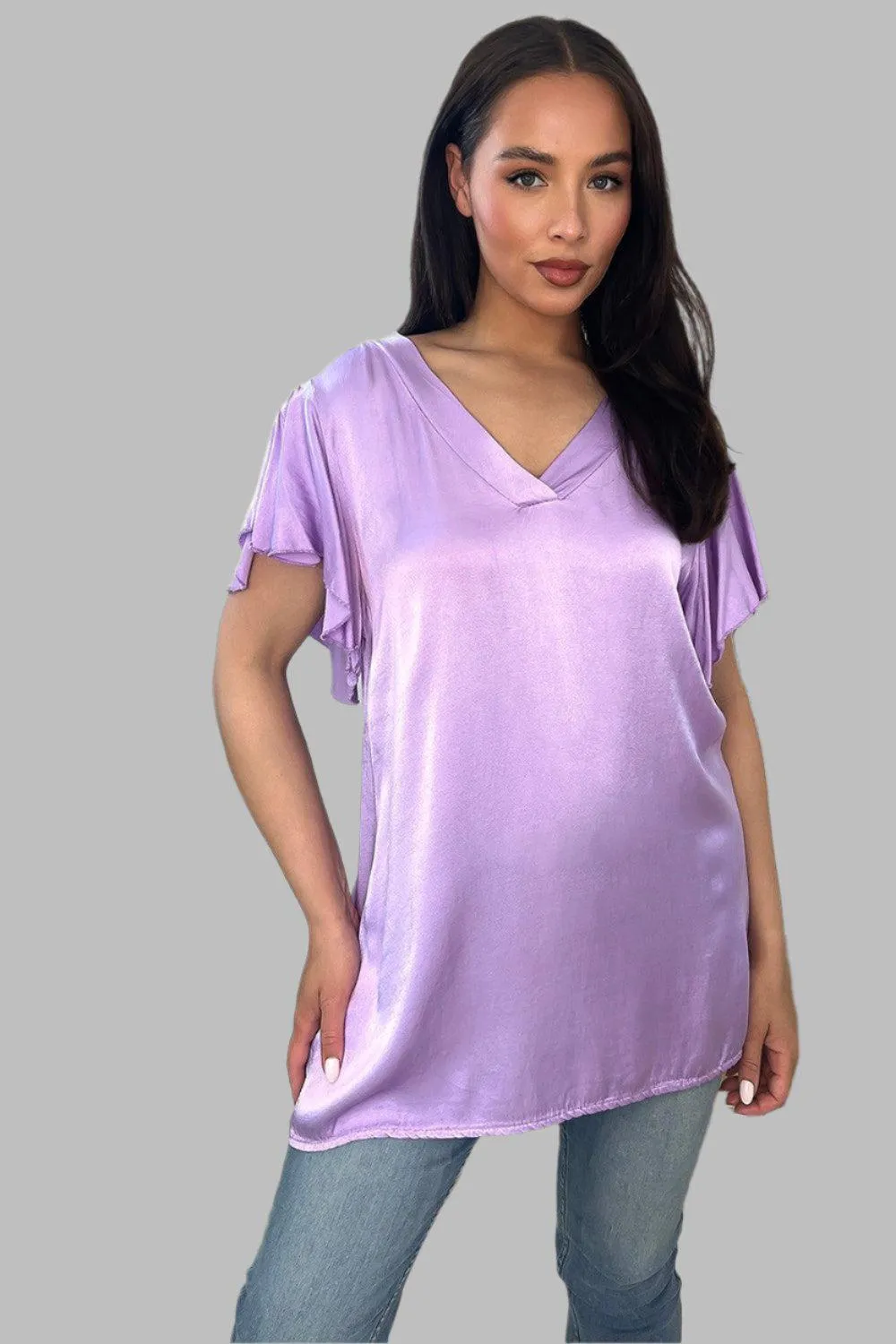 Satin Finish V-Neck Tunic