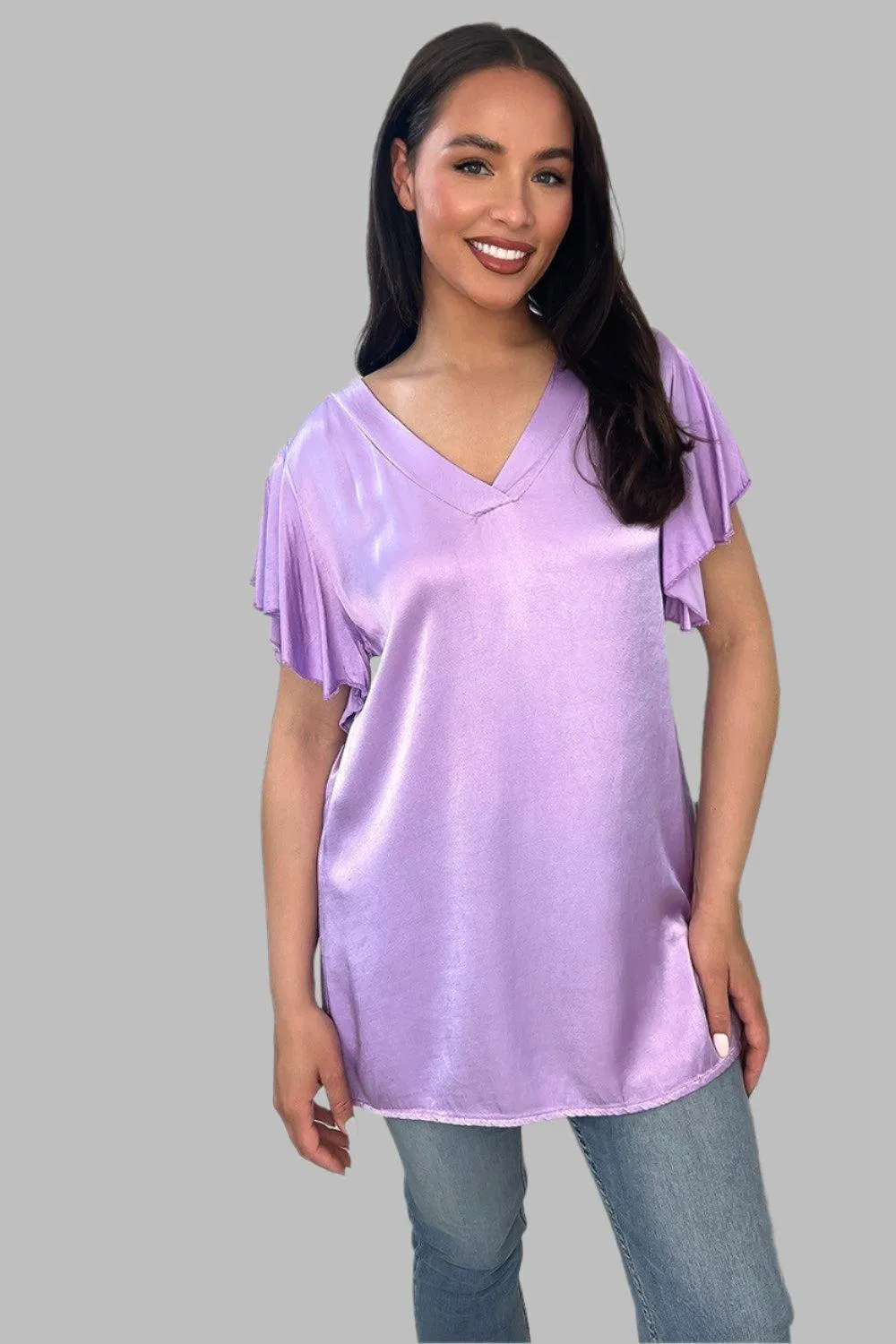 Satin Finish V-Neck Tunic