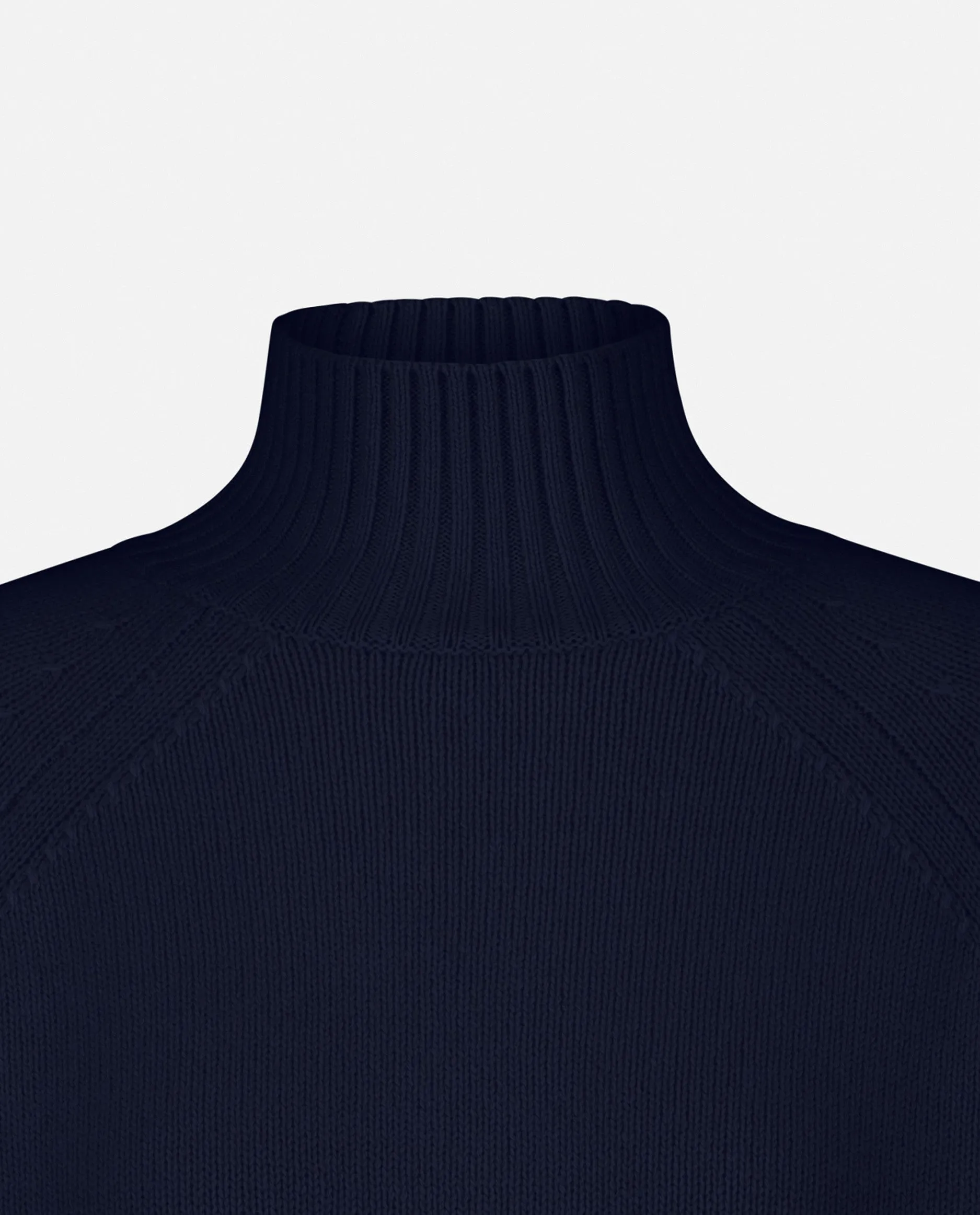 Stehkragen Pullover aus Cashmere-Mischung in Blau