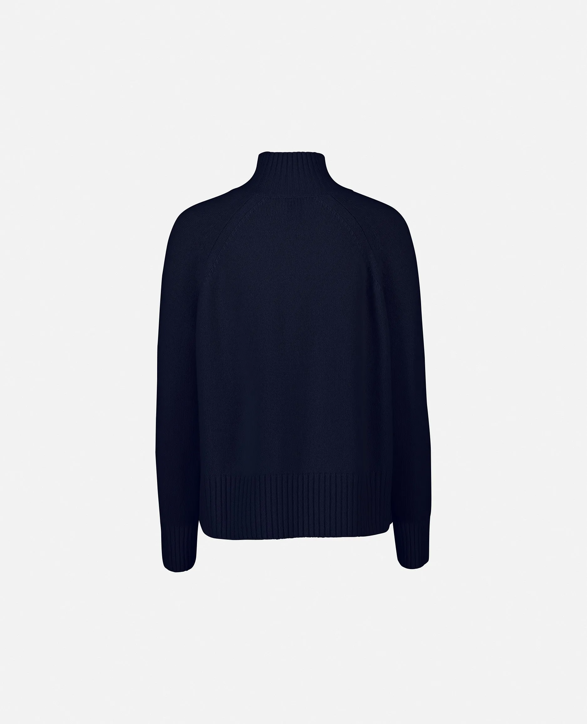 Stehkragen Pullover aus Cashmere-Mischung in Blau