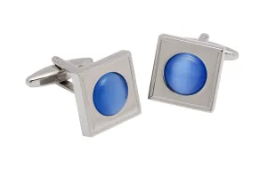 Sugar Hill Blue Rhodium Plated Cufflinks