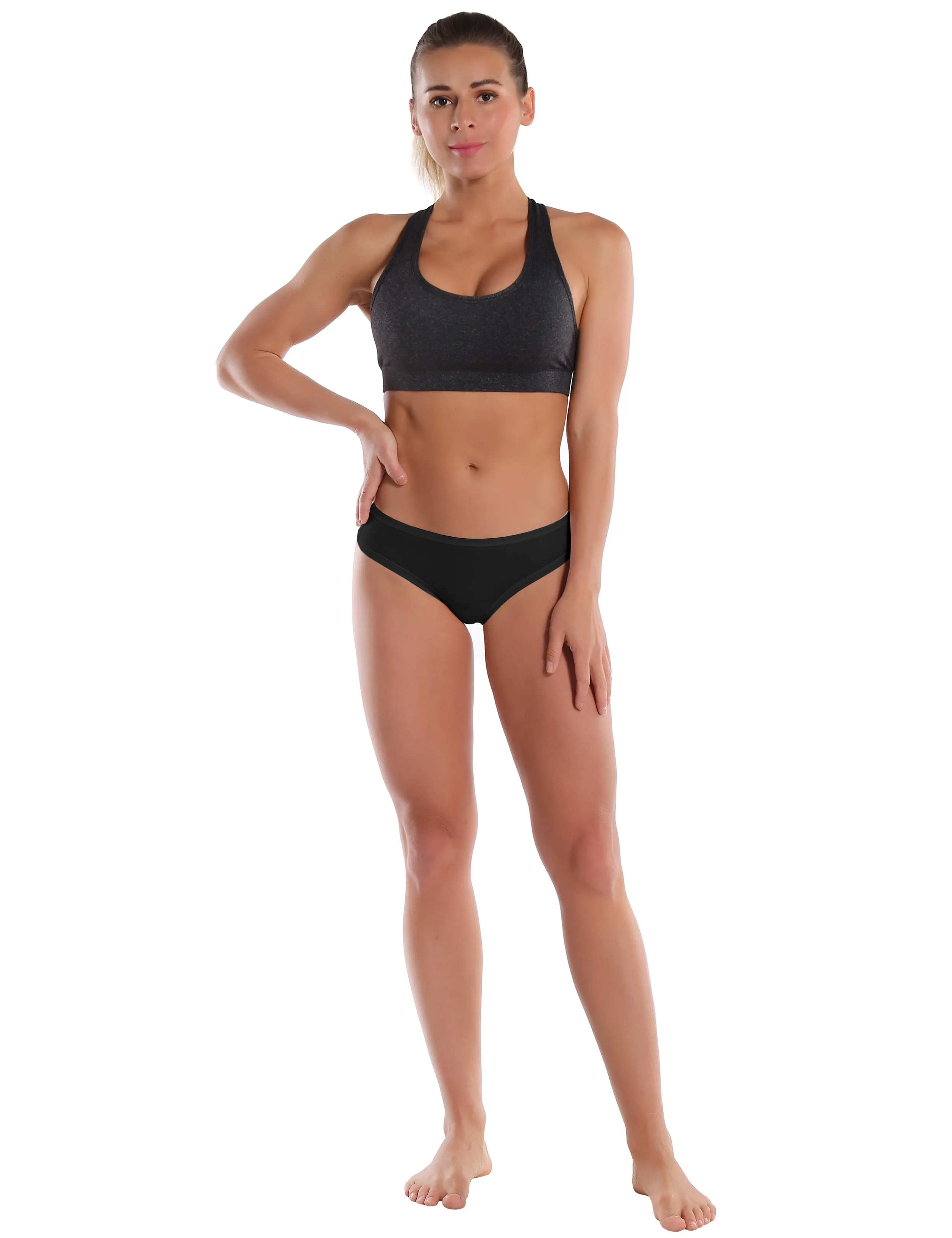 Super Soft Modal Sports Bikini Underwear Black_yogastudio