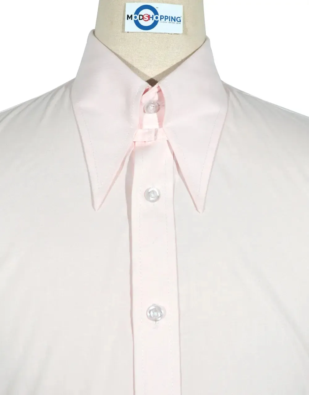 Tab Collar Shirt | Pink Tab Collar Shirt