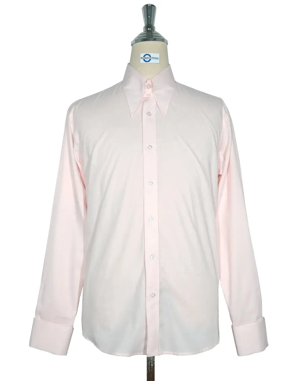 Tab Collar Shirt | Pink Tab Collar Shirt