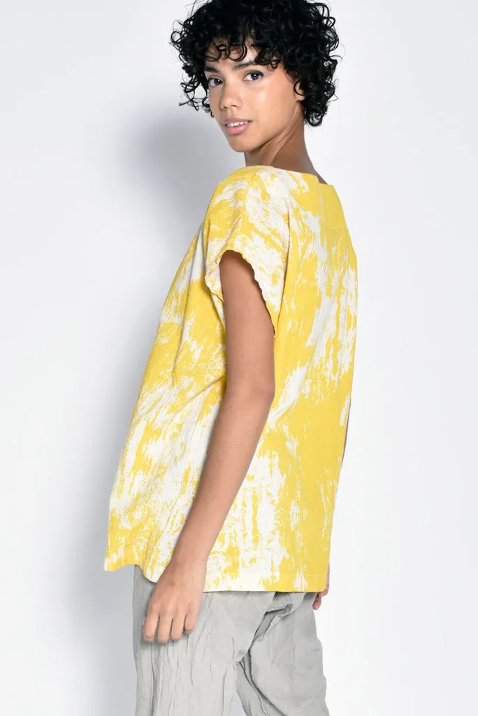 UZI BARK PRINT TUNIC TOP