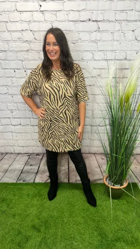 ZURI Zebra Print Tunic Top